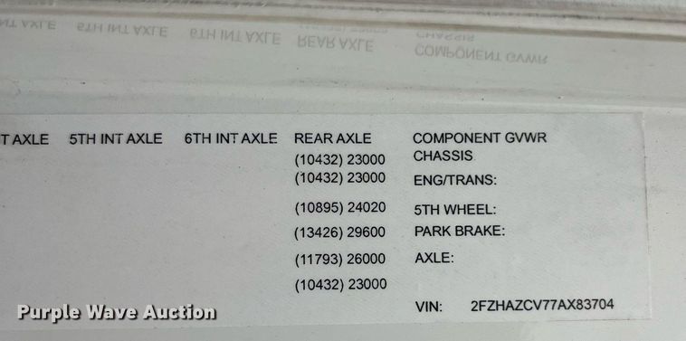 image for item DG5430 2007 Sterling L9500  dump truck