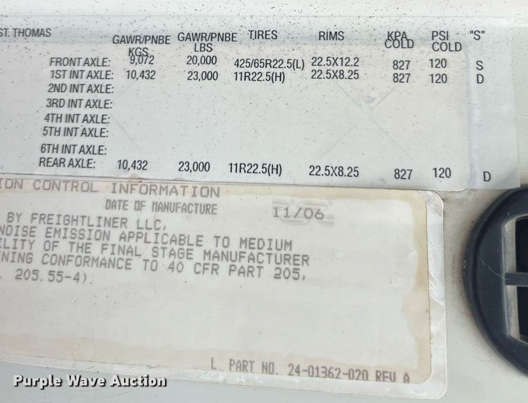 image for item DG5430 2007 Sterling L9500  dump truck