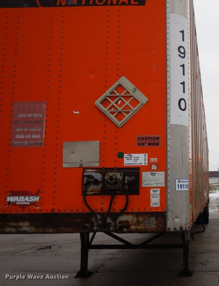 image for item DK2108 1991 Wabash P-102 CW  dry van trailer