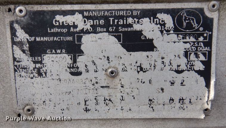 image for item DK2131 1991 Great Dane  refrigerated van trailer