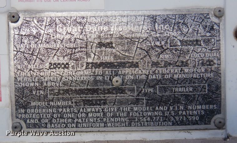 image for item DK2135 1991 Great Dane 7911TJ  refrigerated van trailer