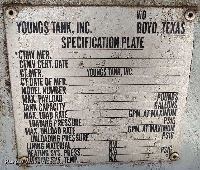 image for item DO3832 1994 International 8200  tank truck