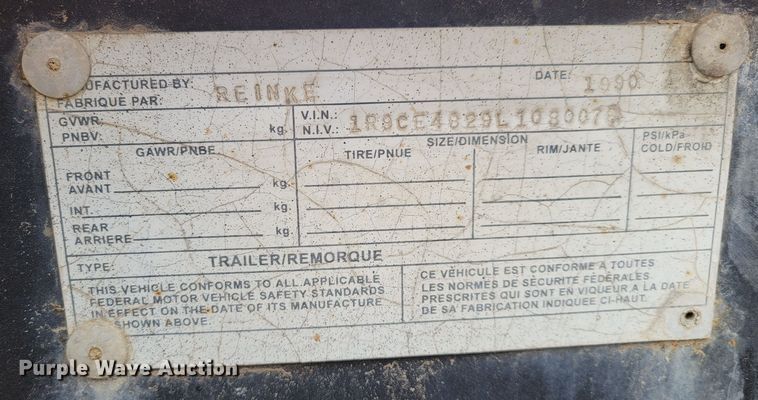 image for item DO4195 1990 Reinke  container trailer