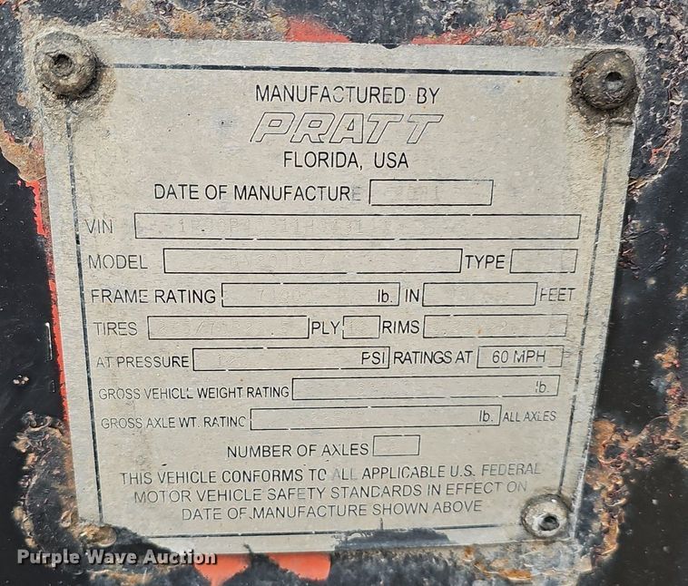 image for item DO4209 2001 Pratt GN2040EZ  container trailer