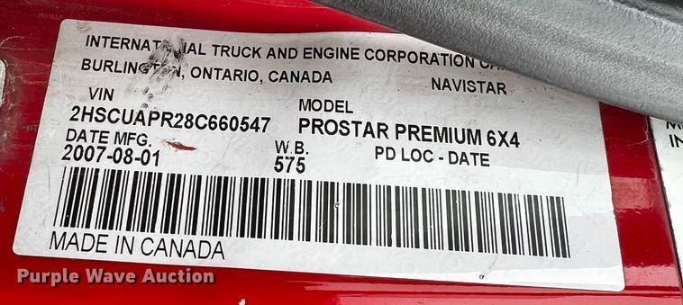 image for item DQ1994 2008 International ProStar  semi truck