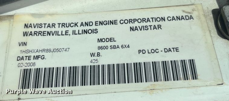 image for item HP9463 2009 International TranStar 8600  semi truck