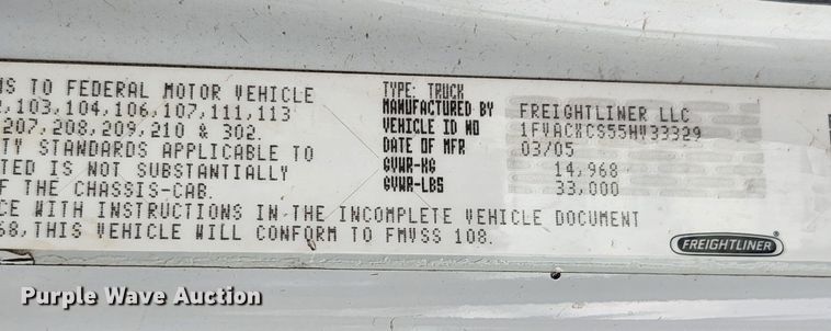 image for item JB9622 2005 Freightliner Business Class M2  flatbed truck