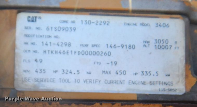 image for item KU9748 1998 Ford LT9522 truck cab and chassis