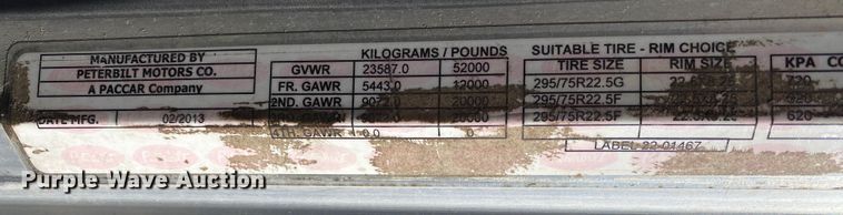 image for item KW9002 2014 Peterbilt 386  semi truck