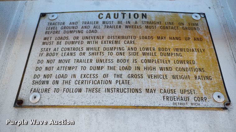 image for item LF9548 1981 Fruehauf  end dump trailer