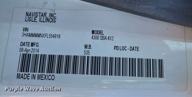 image for item MM9145 2015 International DuraStar 4300  refrigerated truck