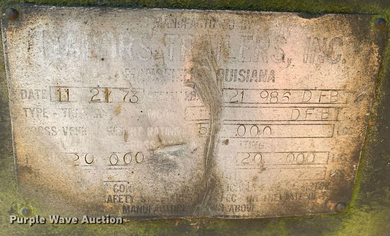 image for item MM9769 1973 Nabors  drop deck equipment trailer