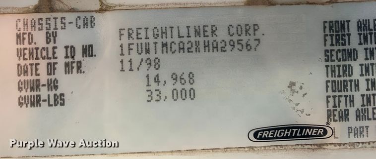 image for item MM9771 1999 Freightliner FL112  semi truck