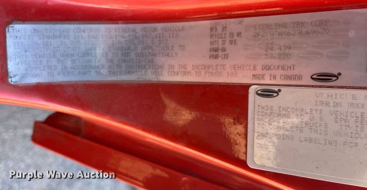 image for item DG5375 2003 Sterling LT7501  dump truck