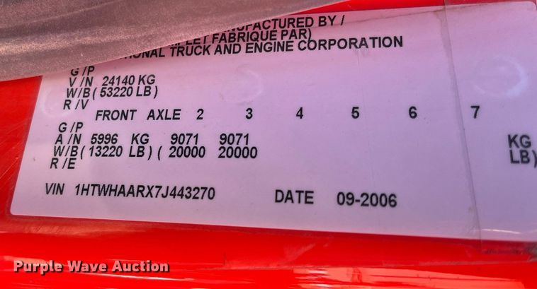 image for item DG5377 2007 International 7400  dump truck