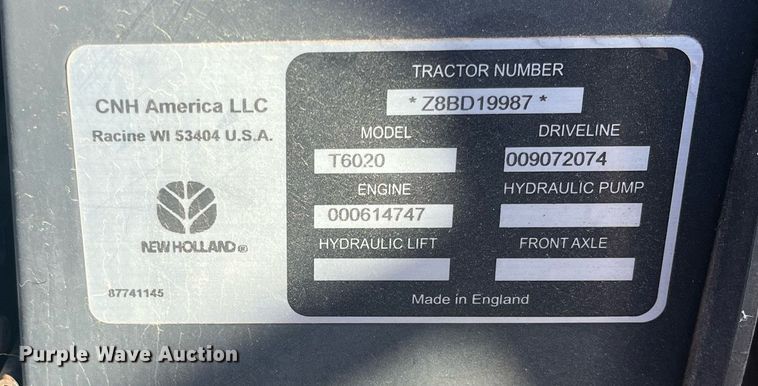 image for item DG5389 2009 New Holland T6020  tractor