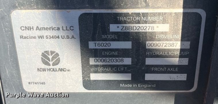 image for item DG5390 2009 New Holland T6020  tractor