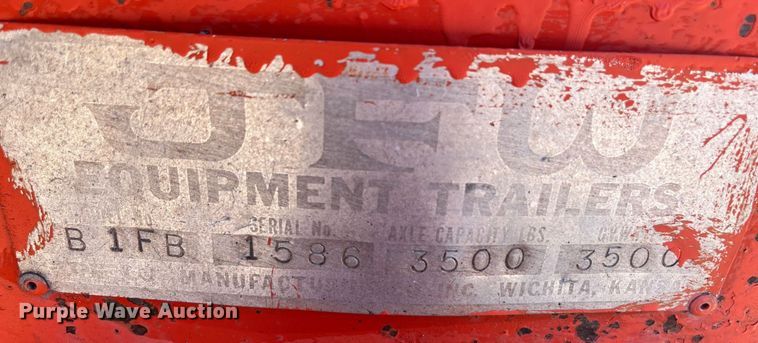 image for item DG5408 1986 JFW B1FB  utility trailer