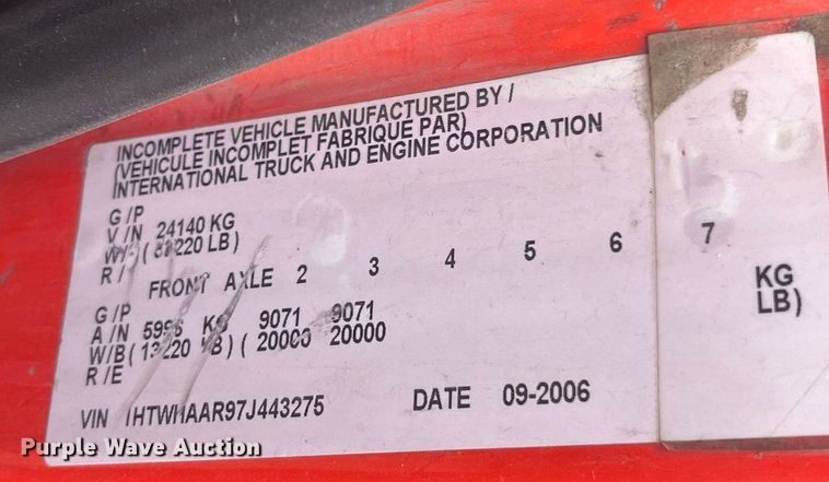 image for item DG5415 2007 International 7400  dump truck