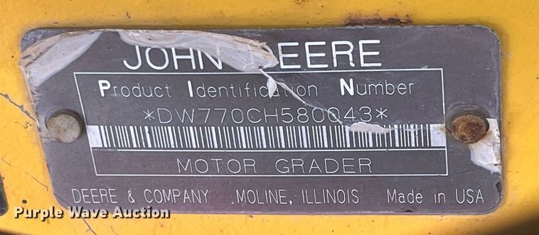 image for item DG5427 2001 John Deere 770CH  motor grader