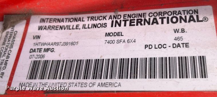 image for item DG5429 2007 International 7400  dump truck