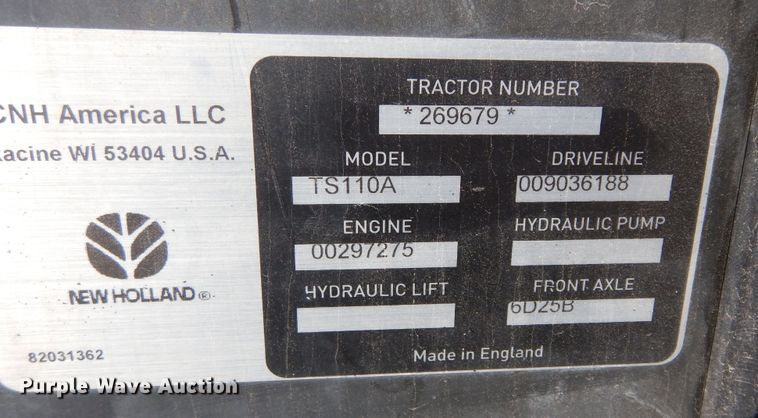 image for item DK7528 2006 New Holland TS110A  tractor