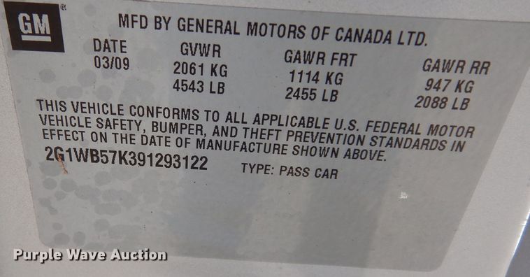 image for item DK7631 2009 Chevrolet Impala LS