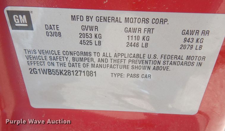 image for item DK7632 2008 Chevrolet Impala LS