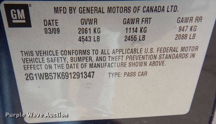 image for item DK7633 2009 Chevrolet Impala LS