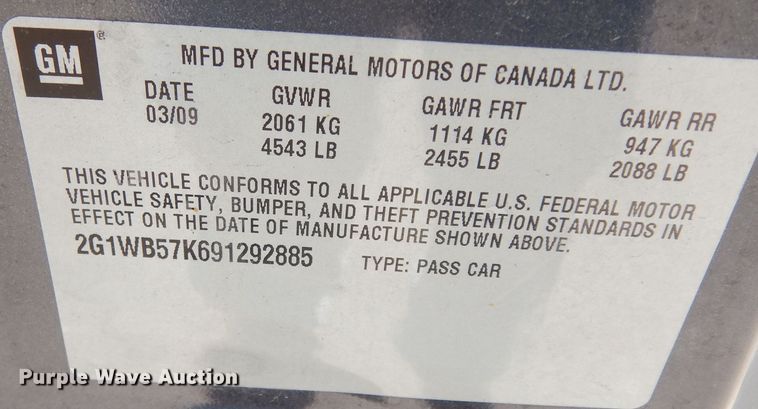 image for item DK7640 2009 Chevrolet Impala LS