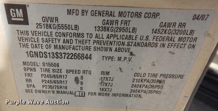 image for item DK7641 2007 Chevrolet TrailBlazer LS  SUV