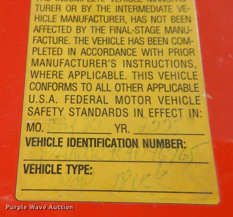 image for item DK7643 2005 Sterling LT7501  dump truck