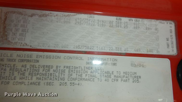 image for item DK7644 2005 Sterling LT7501  dump truck