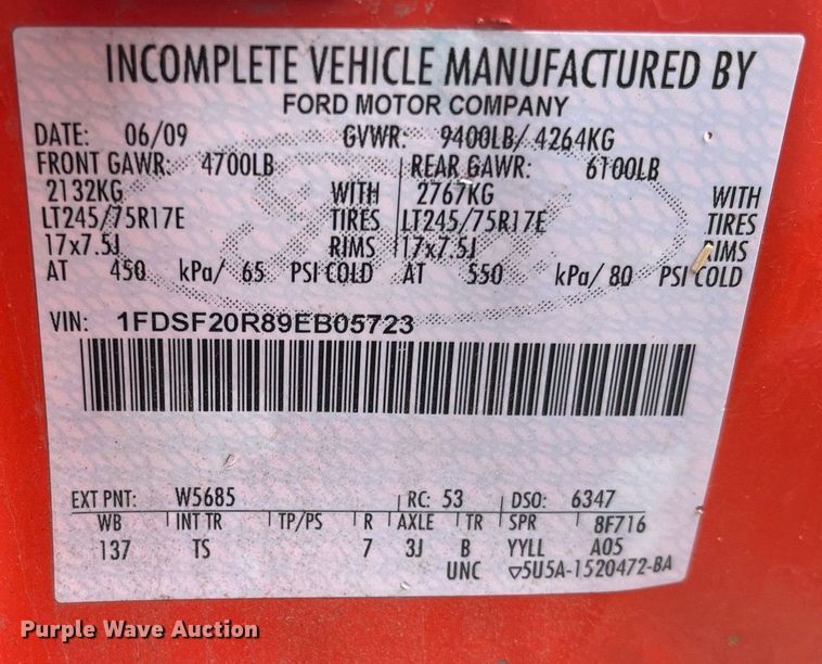 image for item DQ4099 2009 Ford F250 Super Duty  utility bed pickup truck