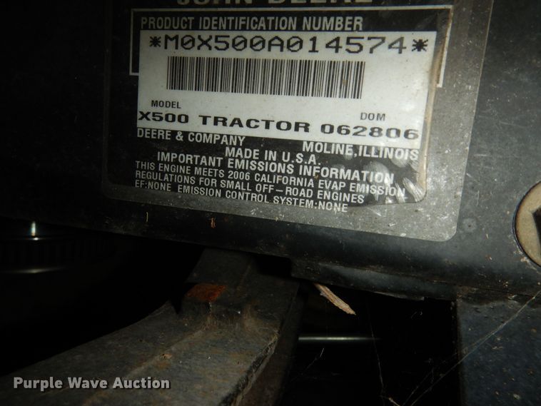 image for item KS9461 2007 John Deere X500  lawn mower