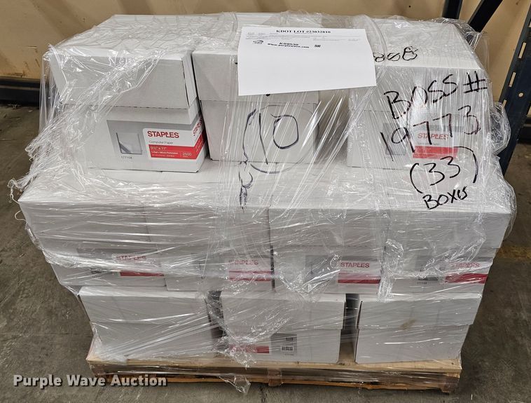 image for item KS9530 (33) boxes of Staples 177134 DOT matrix continuous micro perforated paper