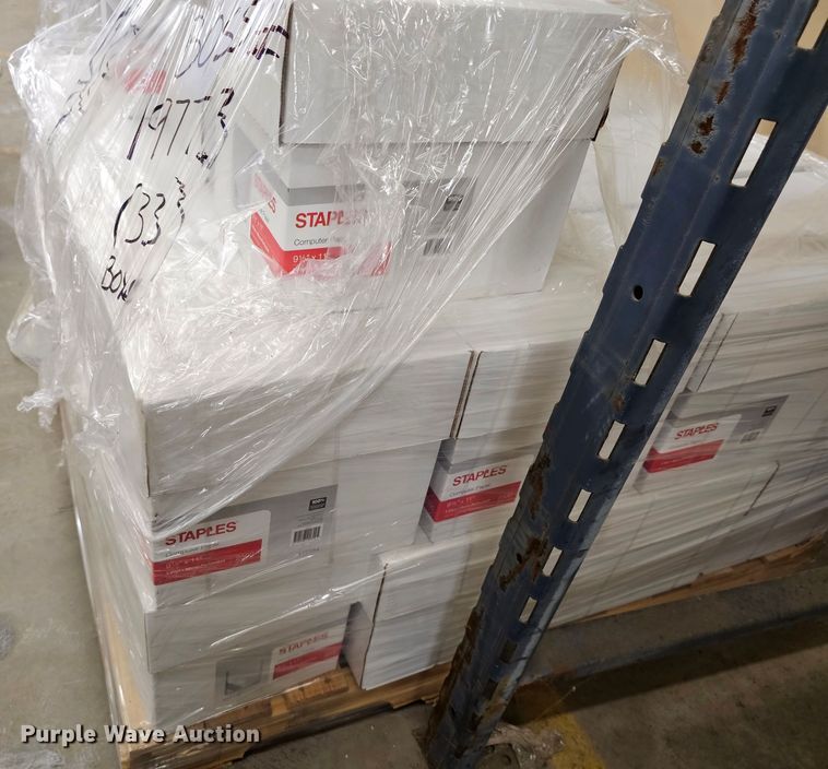 image for item KS9530 (33) boxes of Staples 177134 DOT matrix continuous micro perforated paper