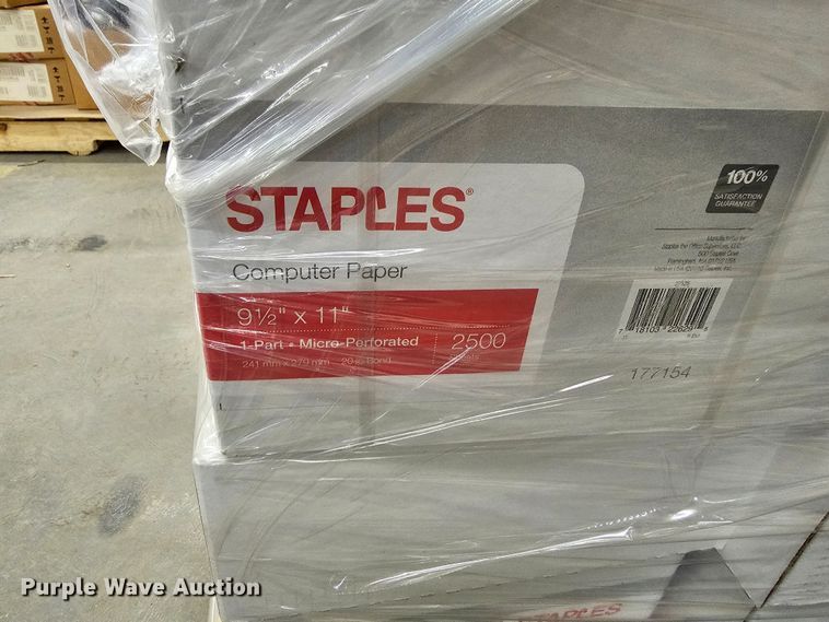 image for item KS9530 (33) boxes of Staples 177134 DOT matrix continuous micro perforated paper
