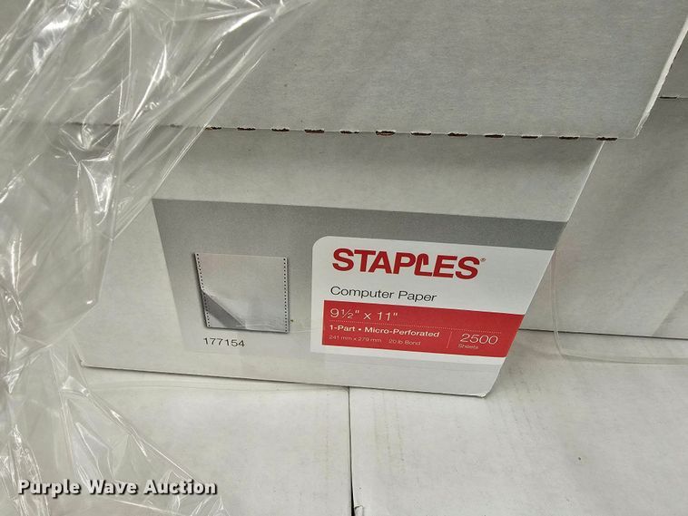 image for item KS9530 (33) boxes of Staples 177134 DOT matrix continuous micro perforated paper