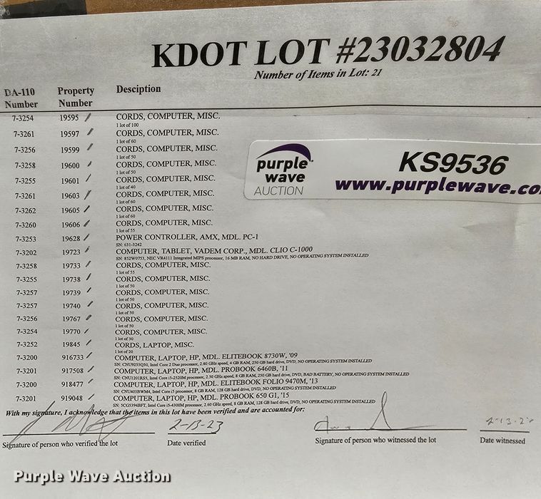 image for item KS9536 Office supplies and equipment