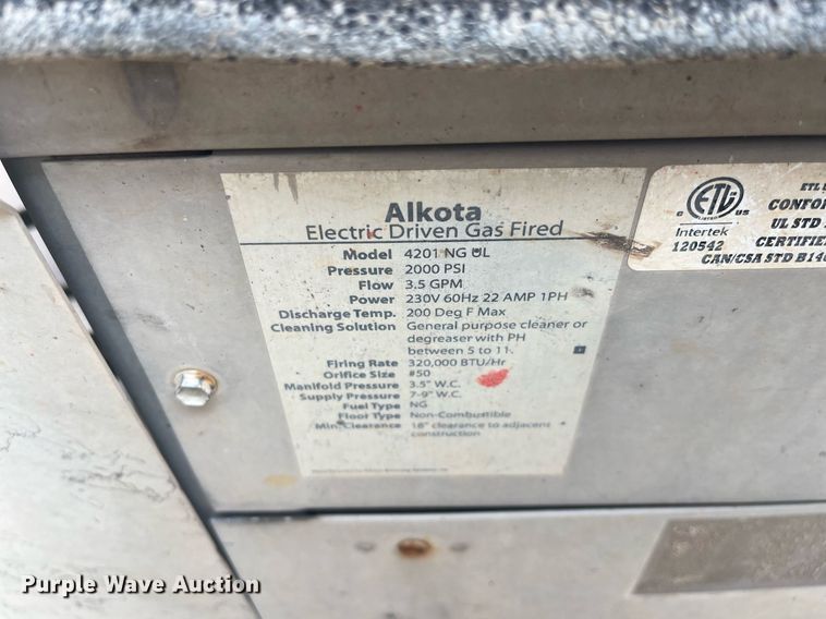 image for item LD9705 2012 Alkota 4201T-NG-UL  pressure washer