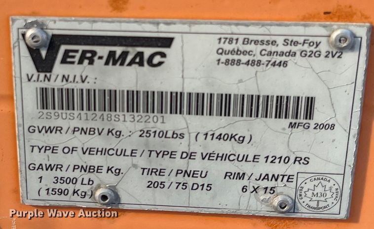 image for item LD9733 2008 Ver-Mac PCMS1210  message board trailer