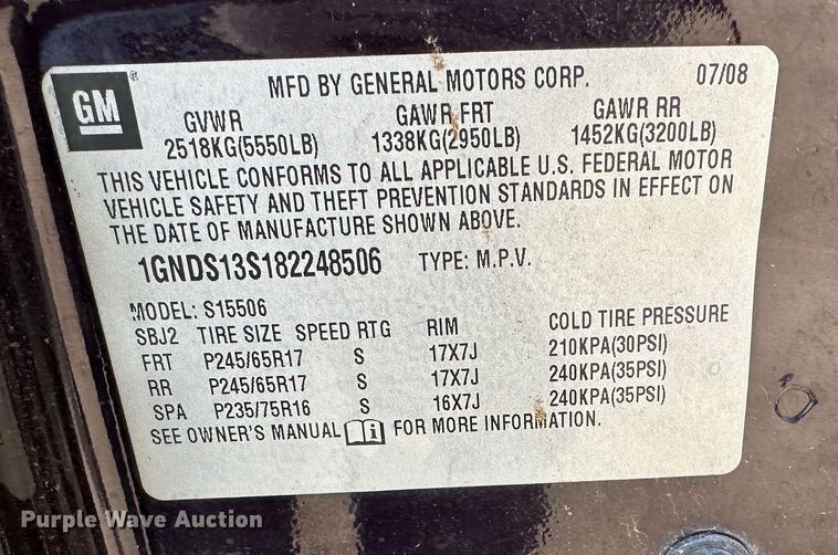 image for item LN9045 2008 Chevrolet TrailBlazer LS  SUV