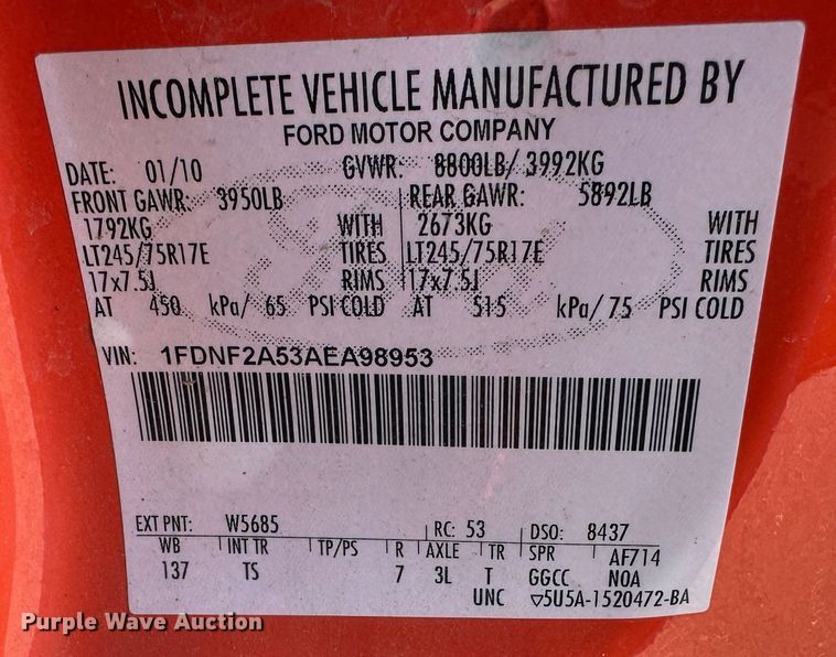 image for item LN9046 2010 Ford F250 Super Duty  utility bed pickup truck