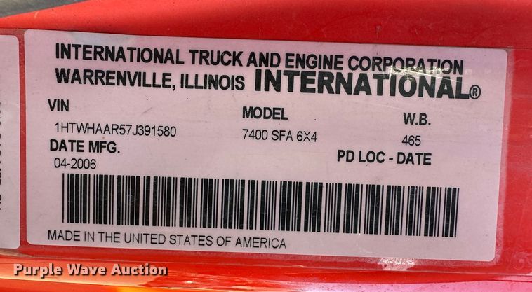 image for item LN9048 2007 International 7400  dump truck