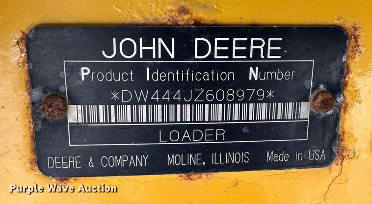 image for item LN9055 2006 John Deere 444J  wheel loader