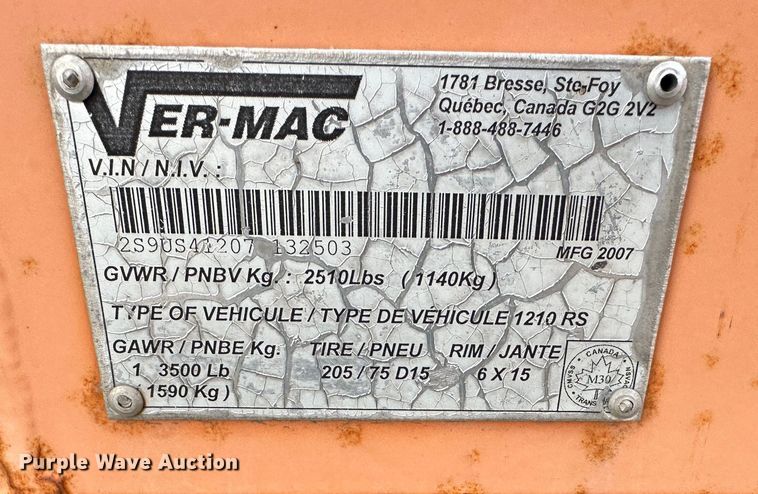 image for item LN9056 2007 Ver-Mac PCMS1210  message board trailer