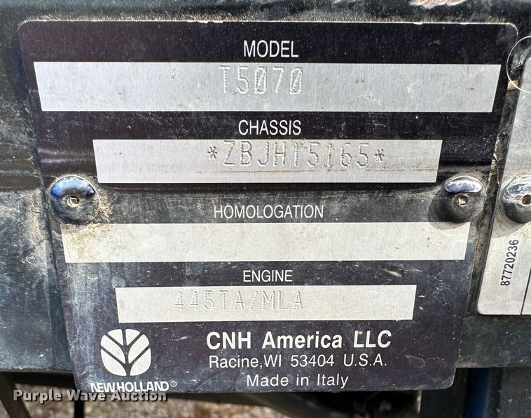 image for item LN9059 2011 New Holland T5070  MFWD tractor