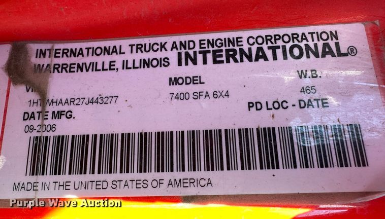 image for item LT9057 2007 International 7400  dump truck