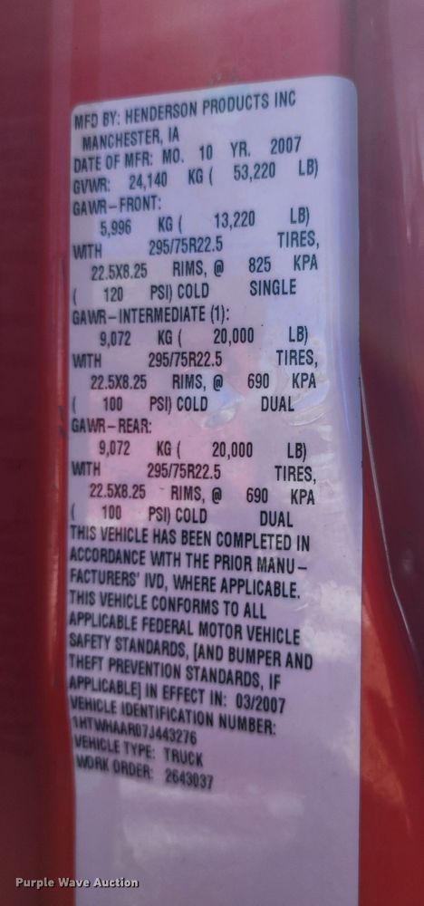 image for item LT9485 2007 International 7400  dump truck